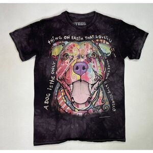 3D TEES By The Mountain Dog Earth Love Graphic T-shirt Women Small Black Tie Dye